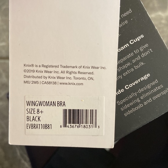 BNWT Knix Wingwoman Contour Bra Black 8+ E F Cup - Picture 13 of 14